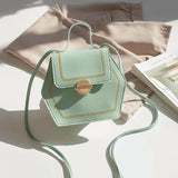 Fashionable Hexagon Crossbody Bag Sweet Young Girls Style Handbag