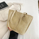 Straw Beach Bag Large Capacity Shoulder Handbag