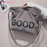 Canvas Underarm Bag Large Capacity Letter Printed Ladies Handbags