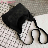 Canvas Underarm Bag Large Capacity Letter Printed Ladies Handbags