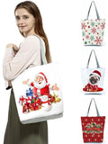 Santa Claus Women's Gift Tree Printed Handbags Christmas Girl Tote