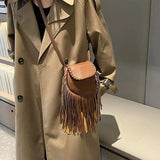 PU Leather Tassel Shoulder Bag Women Handbag Purse