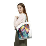 Watercolor Horse Print Storage Tote Shoulder Bag