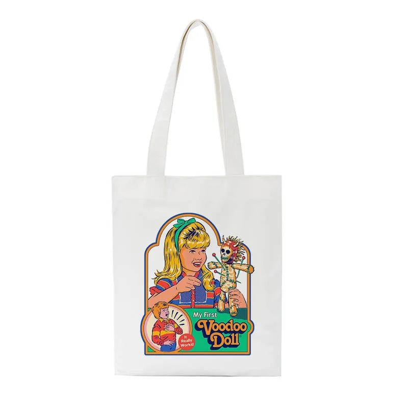 Cravity Devil Print Canvas Harajuku Vintage Shoulder Bag