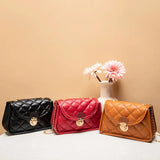 Chain Shoulder Bag Women Mini Flap Square Handbags Ladies PU Leather