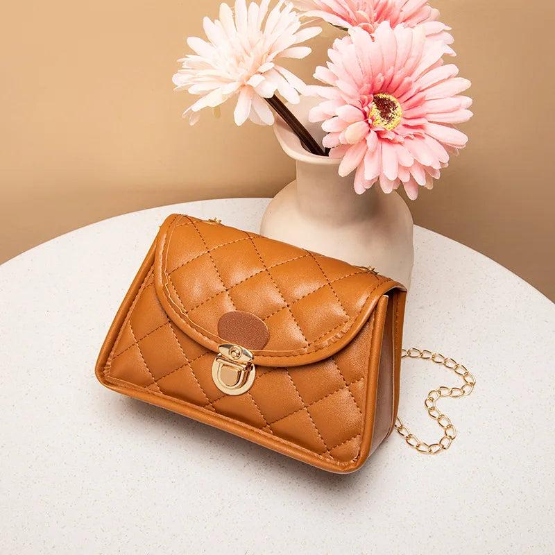 Chain Shoulder Bag Women Mini Flap Square Handbags Ladies PU Leather