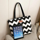 Canvas Flower Printing Shoulder Bag Tote