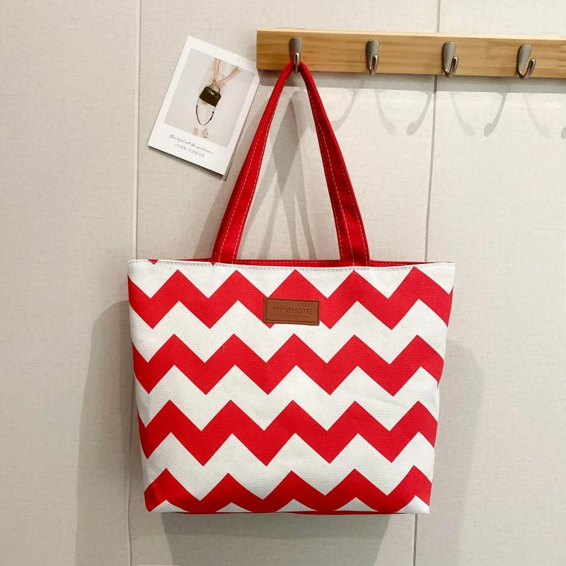 Canvas Flower Printing Shoulder Bag Tote