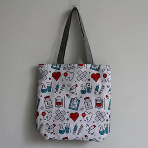 Cartoon Dentist Nurse Shoulder Bag Eco Reusable Shopping Bag