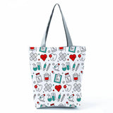Cartoon Dentist Nurse Shoulder Bag Eco Reusable Shopping Bag