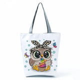 Owl Graphic Printing Handbag Large Size Travel Bag Shoulder