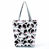Panda Cartoon Animal Handbags Eco Friendly High Capacity Women Shoulder Bag