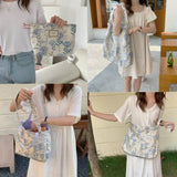 Jacquard Shoulder Bag Flower Print Ladies Shopping Bags Casual Handbags Tote