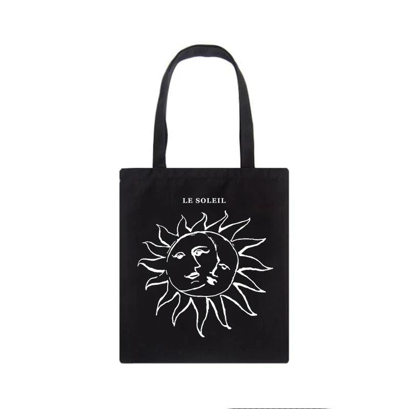 Myth Vintage Sun God ins Canvas Shopper Bag Punk Ulzzang Women Shoulder Bag