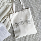 Hip Hop Letter Print Punk Canvas Bag Gothic Vintage Harajuku Shopper