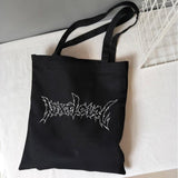 Hip Hop Letter Print Punk Canvas Bag Gothic Vintage Harajuku Shopper