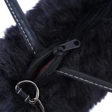 Lady Girl Pretty Faux Rabbit Fur Handbag Tote Women Long Fur Grass Handbag Bolsa