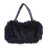Lady Girl Pretty Faux Rabbit Fur Handbag Tote Women Long Fur Grass Handbag Bolsa
