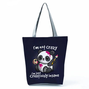Bear Print Tote Cartoon Pretty Shoulder Bag High Foldable Beach Handbags