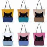 Cat Prints Shoulder Bag Eco Reusable Handbag for Groceries