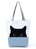 Cat Prints Shoulder Bag Eco Reusable Handbag for Groceries