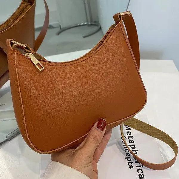 Retro Solid PU Leather Crossbody Handbag Small Square Bag