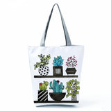 Cactus Print Shoulder Bag Travel Shopping - Portable Plant Tote Handbags