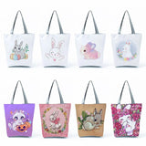 Rabbit Print Women's Shoulder Bag, High Capacity Handbag Tote