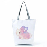 Rabbit Print Women's Shoulder Bag, High Capacity Handbag Tote
