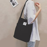 Corduroy Shoulder Bag Women Messenger Eco Shopping Canvas Handbag