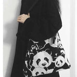 Panda Shoulder Bag Women Canvas Handbag Shopping Bag Tote Bag