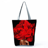 Floral Feathers Abstract Painting Tote Bag