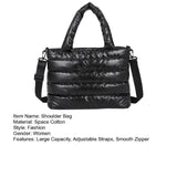 Quilted Puffer Padded Handbag Lightweight Messenger Bag for Outdoor