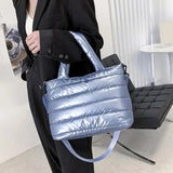 Quilted Puffer Padded Handbag Lightweight Messenger Bag for Outdoor