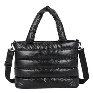 Quilted Puffer Padded Handbag Lightweight Messenger Bag for Outdoor