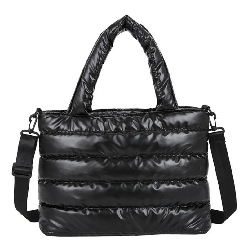Quilted Puffer Padded Handbag Lightweight Messenger Bag for Outdoor