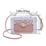 Women PU Leather Shoulder Bags Transparent Square Handbags Small Crossbody Bags