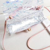 Women PU Leather Shoulder Bags Transparent Square Handbags Small Crossbody Bags
