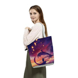 Water Animals Graphic Eco Reusable Foldable Women Shopping Shoulder Bags