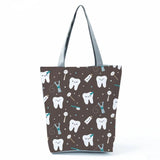 Nurse Print Handbags Eco Reusable Shopping Bag Daily Casual Tote Cartoon Women S
