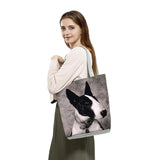 Dog Print Large Capacity Shopping Bag for Women