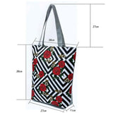 Miyahouse Pink Rose Canvas Beach Bags For Female