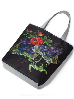 Colorful Embroidery Floral Bird Lady Shoulder Bag Eco Tote