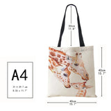 Giraffe Women Canvas Tote Shoulder Bag Harajuku Shopping Handbag