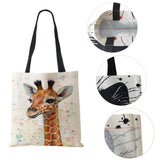 Giraffe Women Canvas Tote Shoulder Bag Harajuku Shopping Handbag
