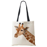 Giraffe Women Canvas Tote Shoulder Bag Harajuku Shopping Handbag