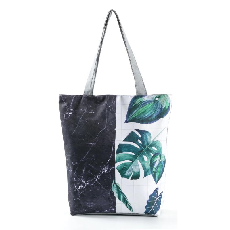 Marbling Print Shoulder Bag Large Capacity Lady Shopping Tote