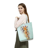 Giraffe Animal Printed Women Shoulder Bag Cartoon Eco Friendly