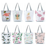 Flamingo Women's Tote Bag Reusable Grocery Foldable Shoulder Bag Eco Shopping