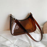 Vintage Ladies Clear Underarm Bag Casual Women Shoulder Purse